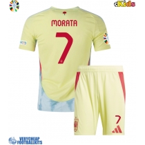 Spain Alvaro Morata #7 Replica Away Minikit Euro 2024 Short Sleeve (+ pants)